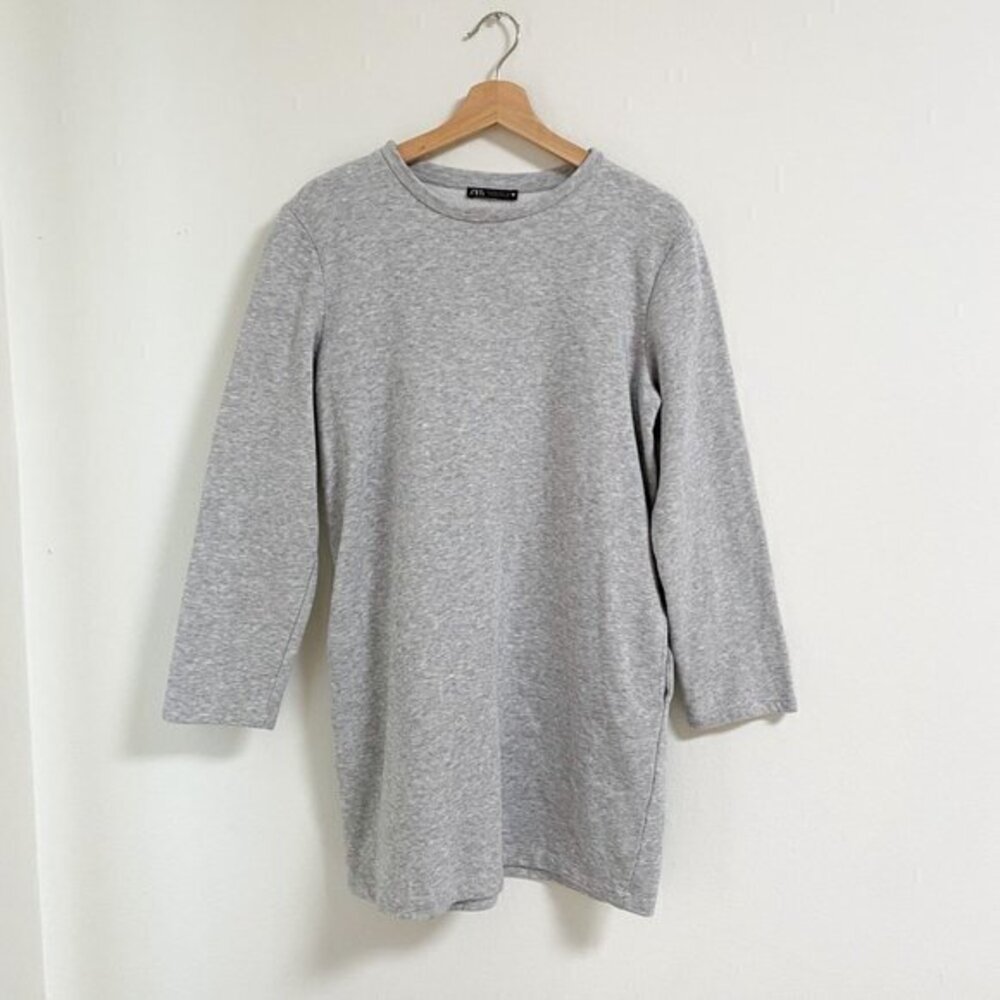 Zara grey long sleeves sweater mini dress